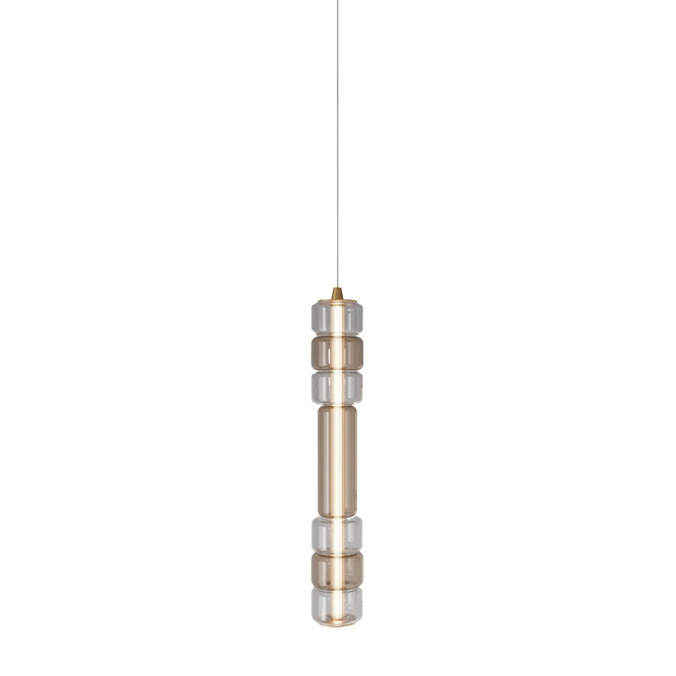 Lampada a sospensione Emozione in vetro effetto bronzo #1