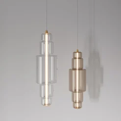 Lampada a sospensione Emozione in vetro effetto bronzo #3