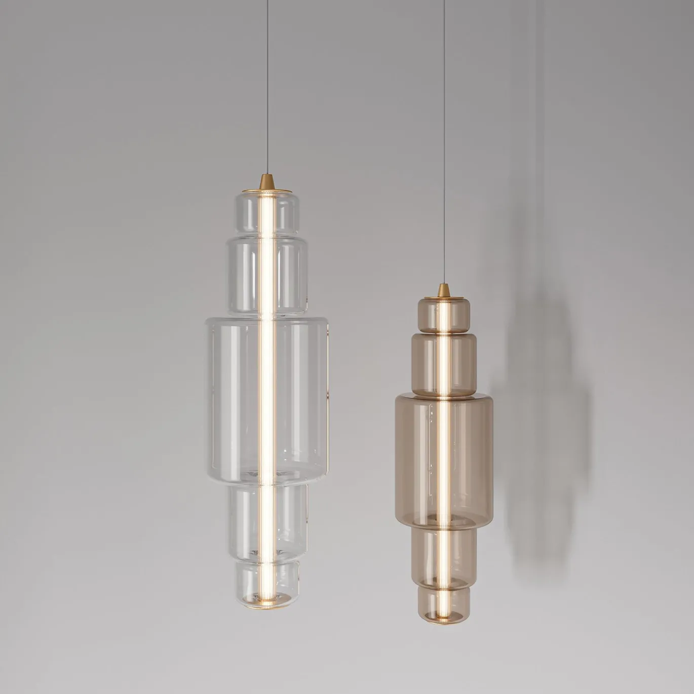 Lampada a sospensione Emozione in vetro effetto bronzo #3