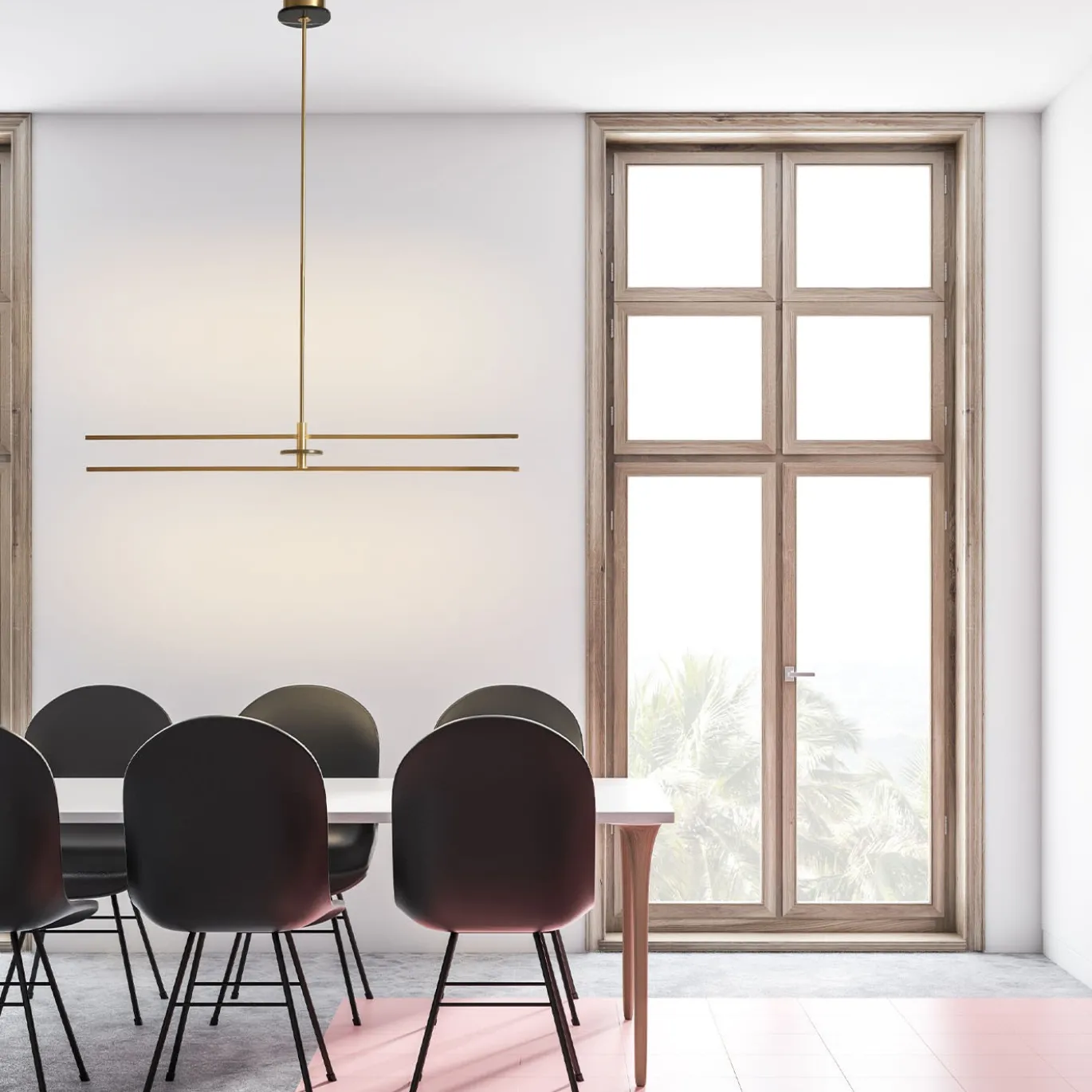 Lampada a sospensione Essential Stick in ottone satinato