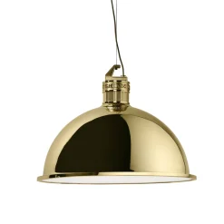Lampada a sospensione Factory Big in ottone lucido di Elisa Giovannoni