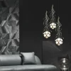 Lampada a sospensione fitomorfa in argento Snowball