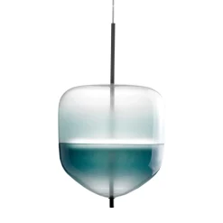 Lampada a Sospensione Flow[T] S4 in Vetro Blu di Nao Tamura
