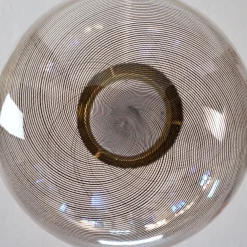 Lampada a Sospensione Gaia in Vetro di Murano Sfera Nera