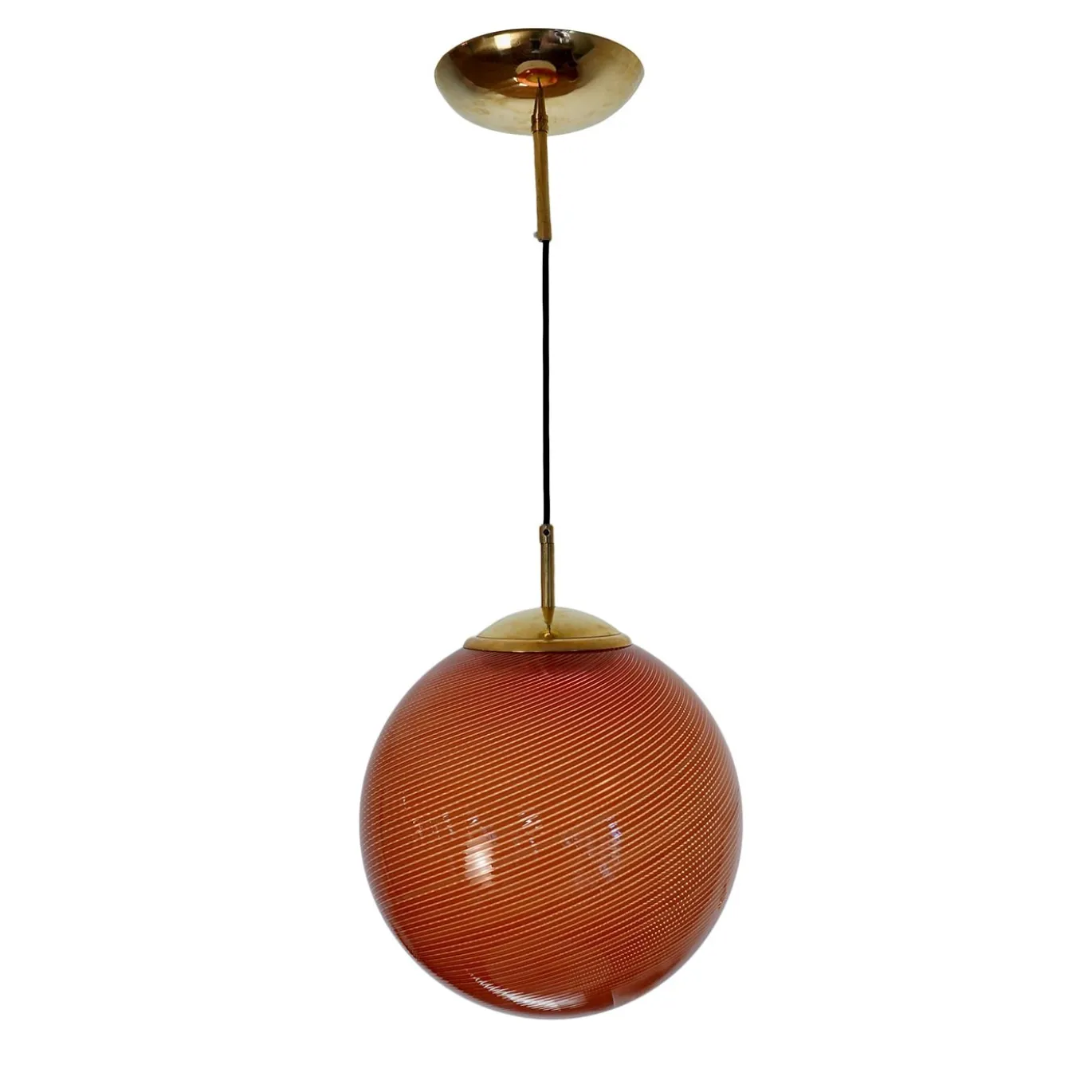 Lampada a Sospensione Gaia in Vetro di Murano Sfera Rossa