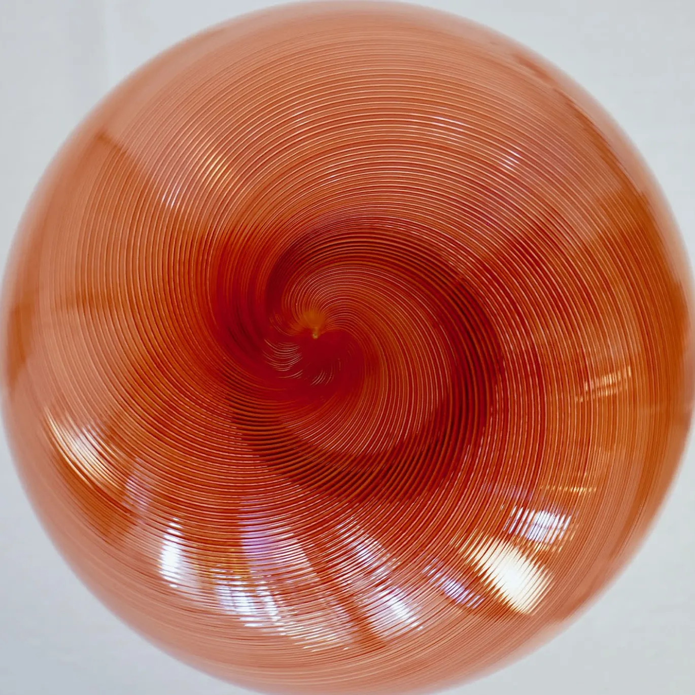 Lampada a Sospensione Gaia in Vetro di Murano Sfera Rossa