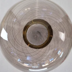 Lampada a Sospensione Gaia in Vetro di Murano Sfera Bianca e Nera #2