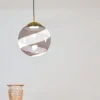 Lampada a Sospensione Gaia in Vetro di Murano Sfera Bianca e Nera #1