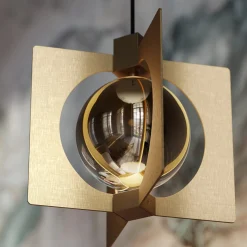 Lampada a sospensione Geometrica Girouette S1 dorata
