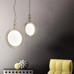 Lampada a sospensione Girasole 20 Finitura satinata champagne