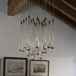 Lampada a Sospensione Goccia in Vetro Dorato
