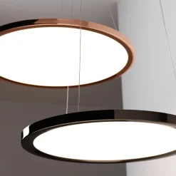 Lampada a sospensione Hinomaru P Slim Black Nichel