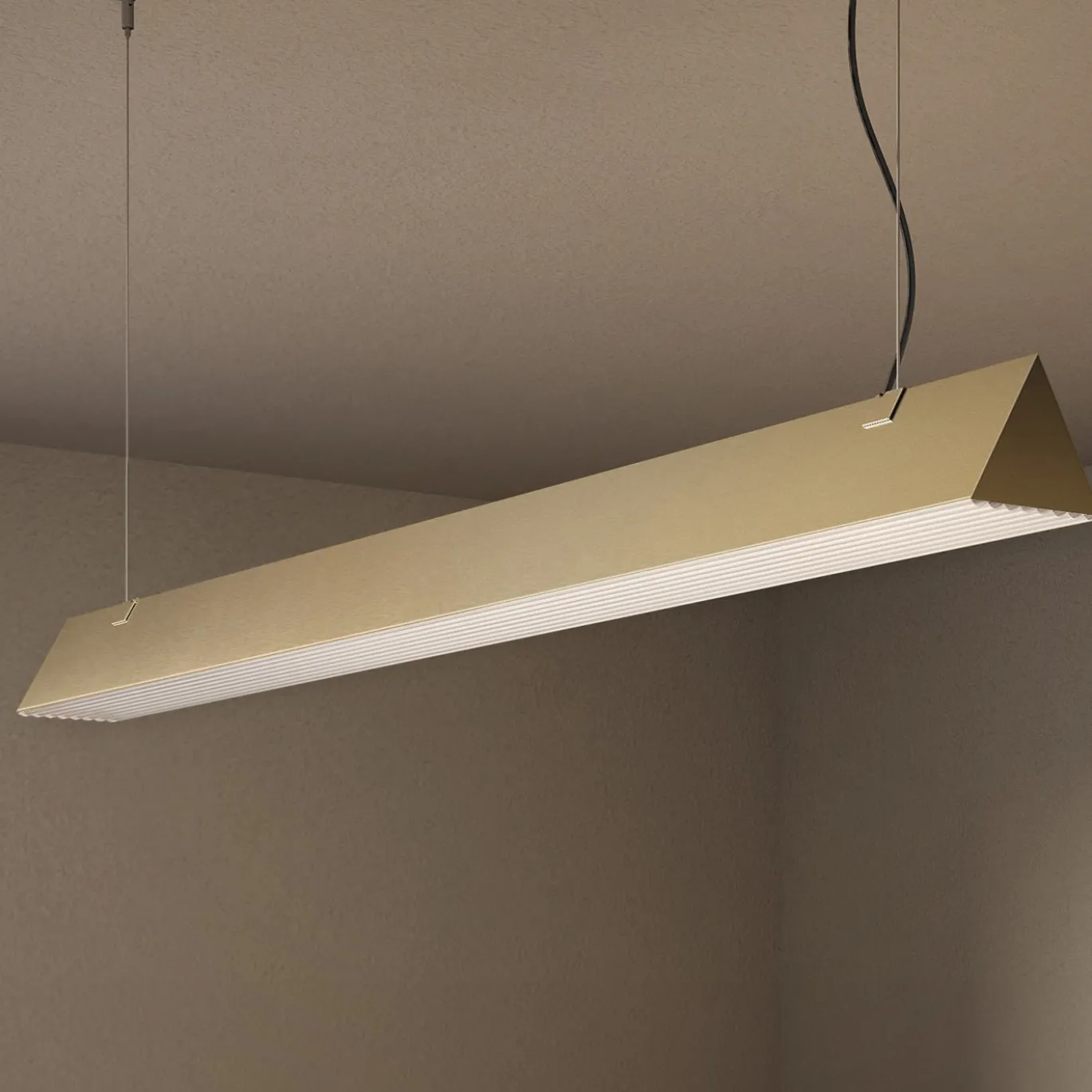 Lampada a sospensione iccola in nichel dorato Stick