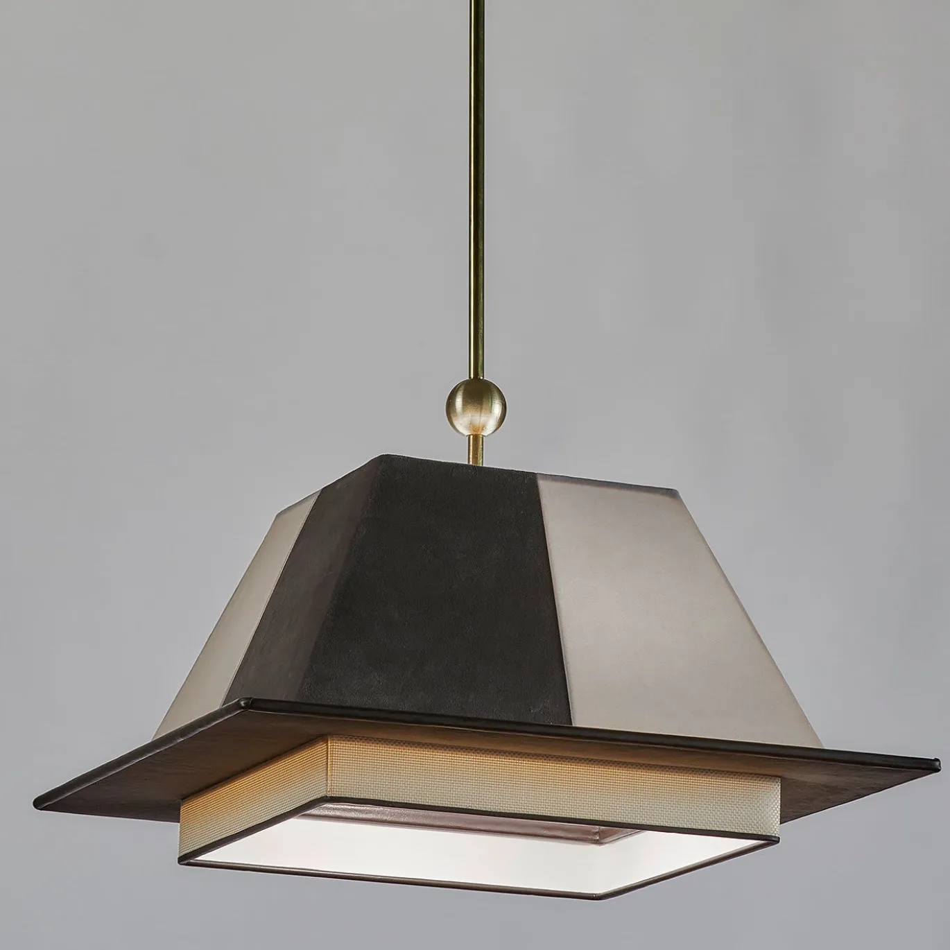 Lampada a sospensione Il Tocco, grigio ardesia e avorio