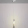 Lampada a sospensione in ottone cromato e cristallo Crystal Tube