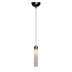 Lampada a sospensione in tubo di alabastro