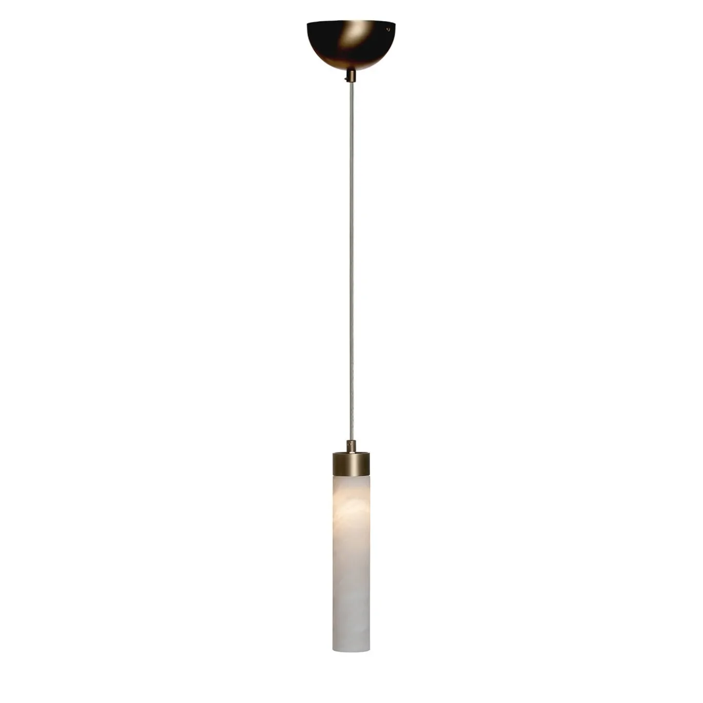 Lampada a sospensione in tubo di alabastro
