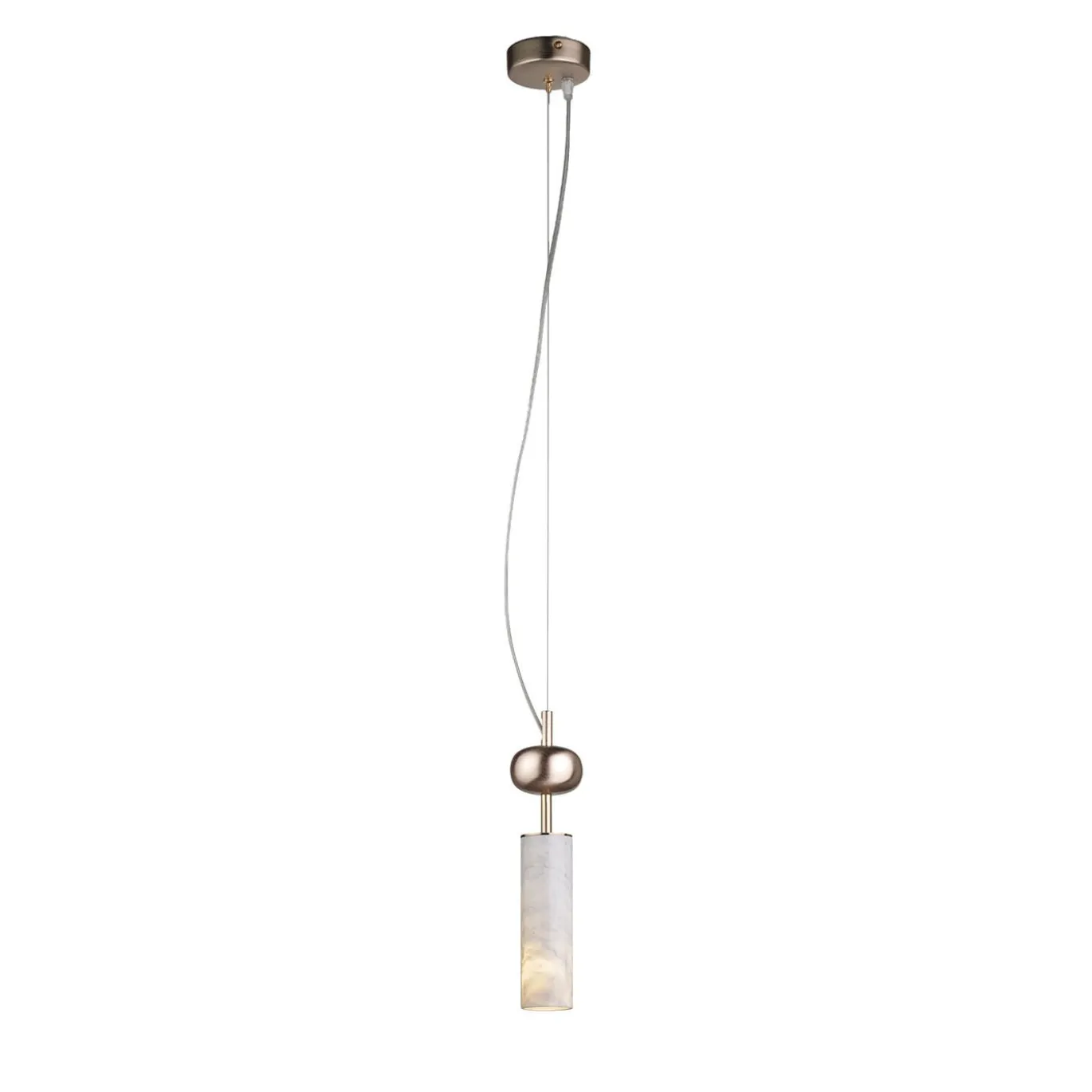 Lampada a Sospensione in Tubo di Marmo di Carrara