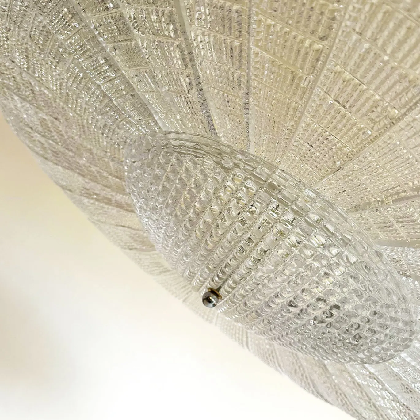 Lampada a sospensione in vetro trasparente a righe