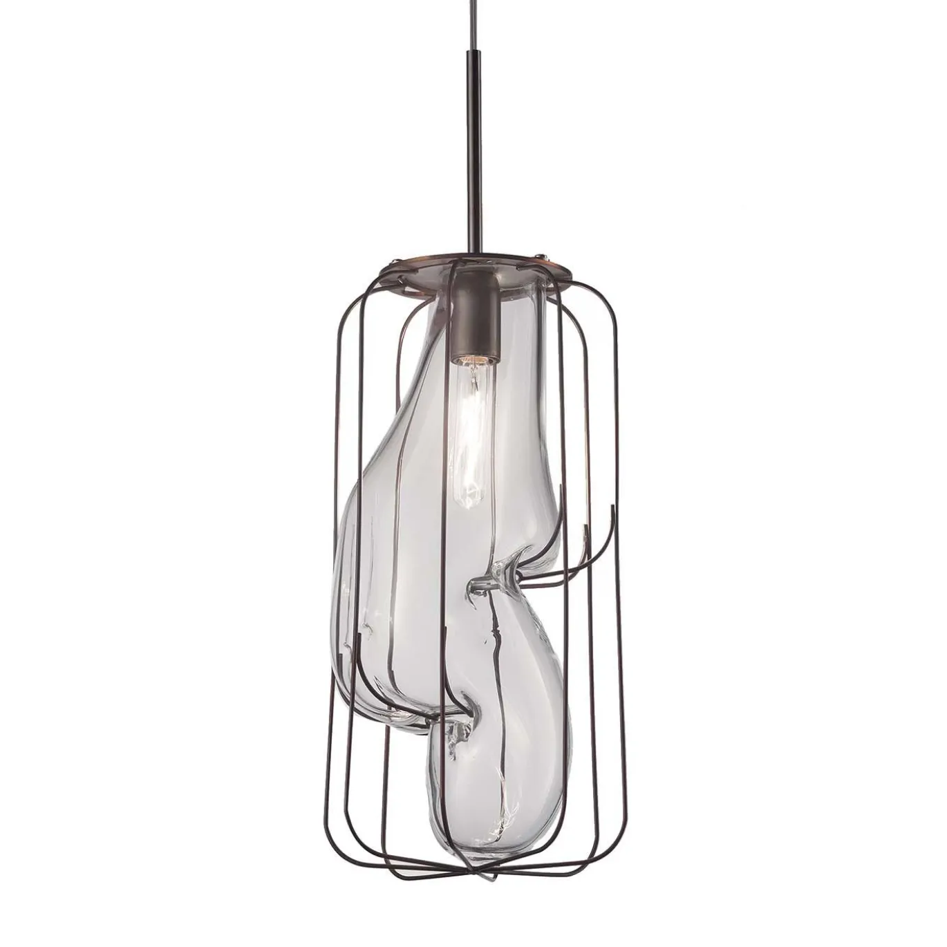 Lampada a sospensione in vetro grande Pause
