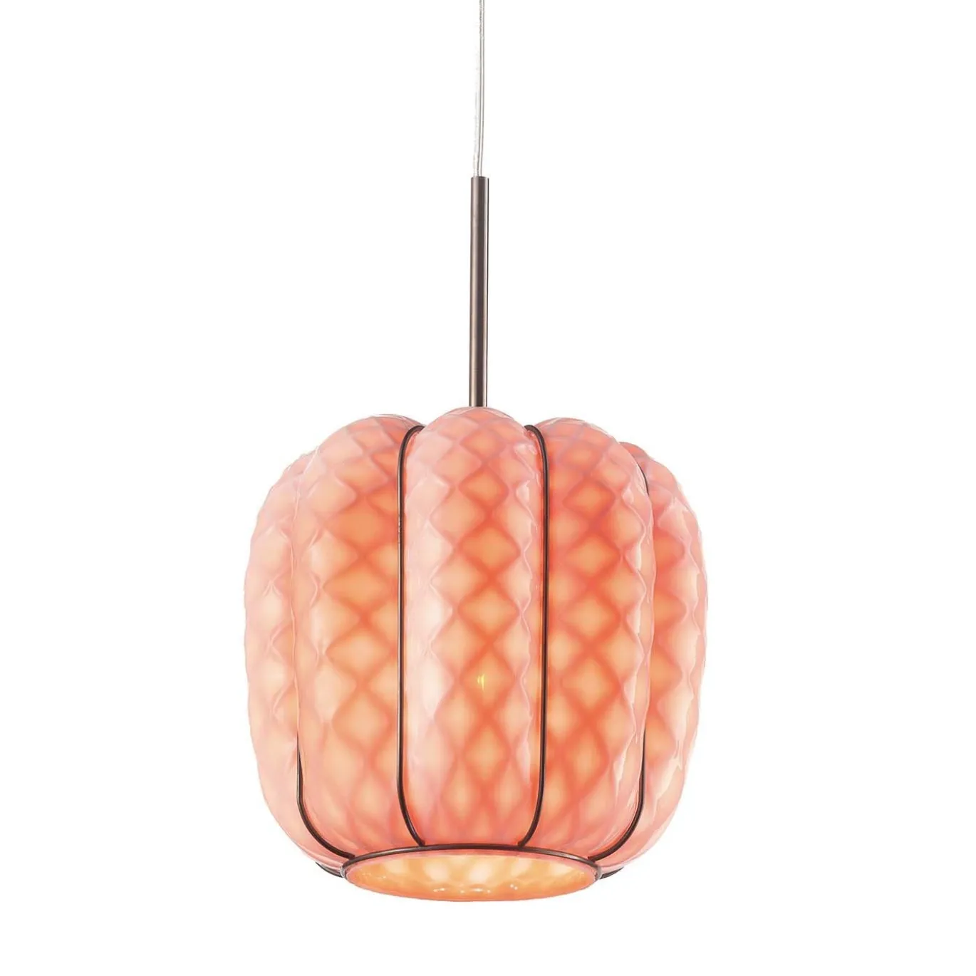 Lampada a sospensione in vetro arancione Nest