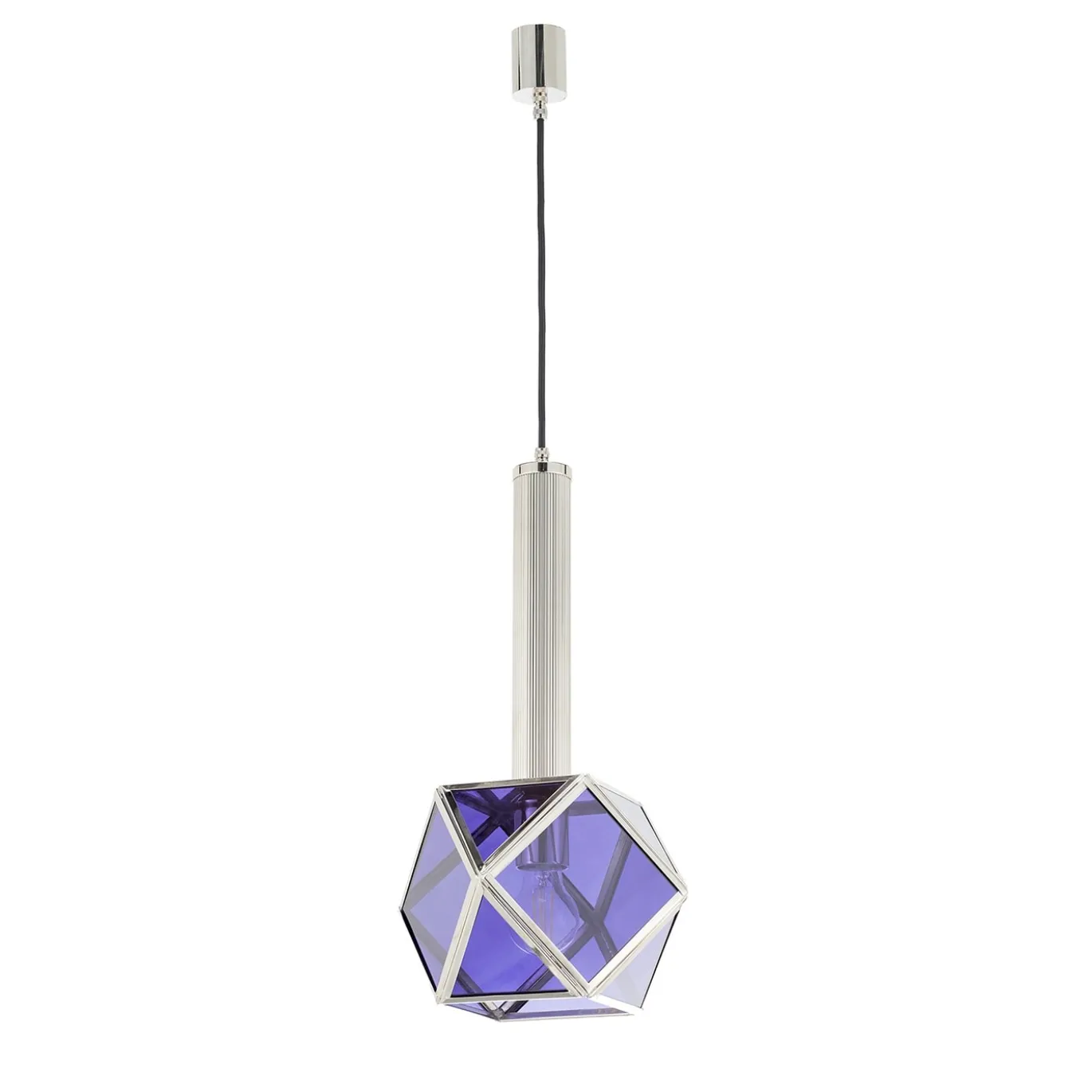 Lampada a sospensione in vetro viola