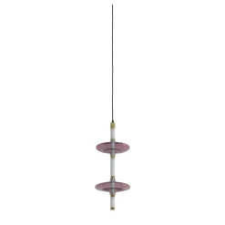 Lampada a Sospensione in Vetro Rosa Giunco
