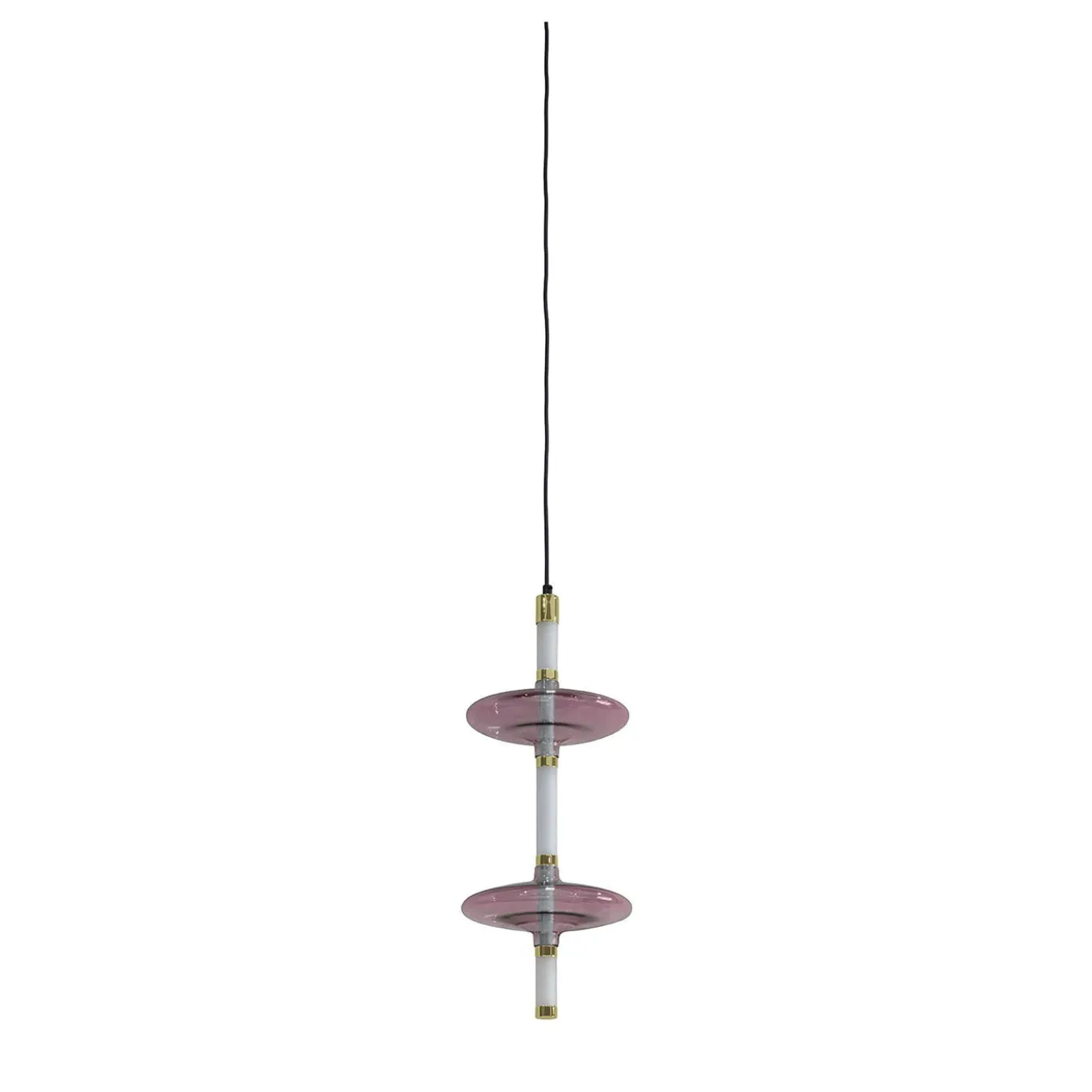 Lampada a Sospensione in Vetro Rosa Giunco