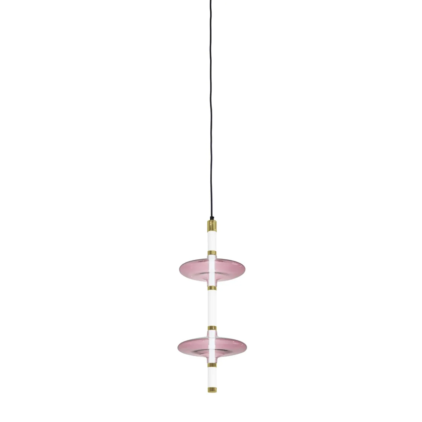 Lampada a Sospensione in Vetro Rosa Giunco