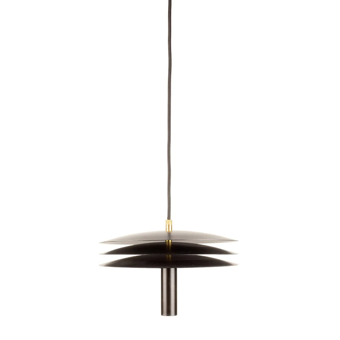 Lampada a Sospensione Isolatore 250 in Ferro e Ottone con Acidatura Scura