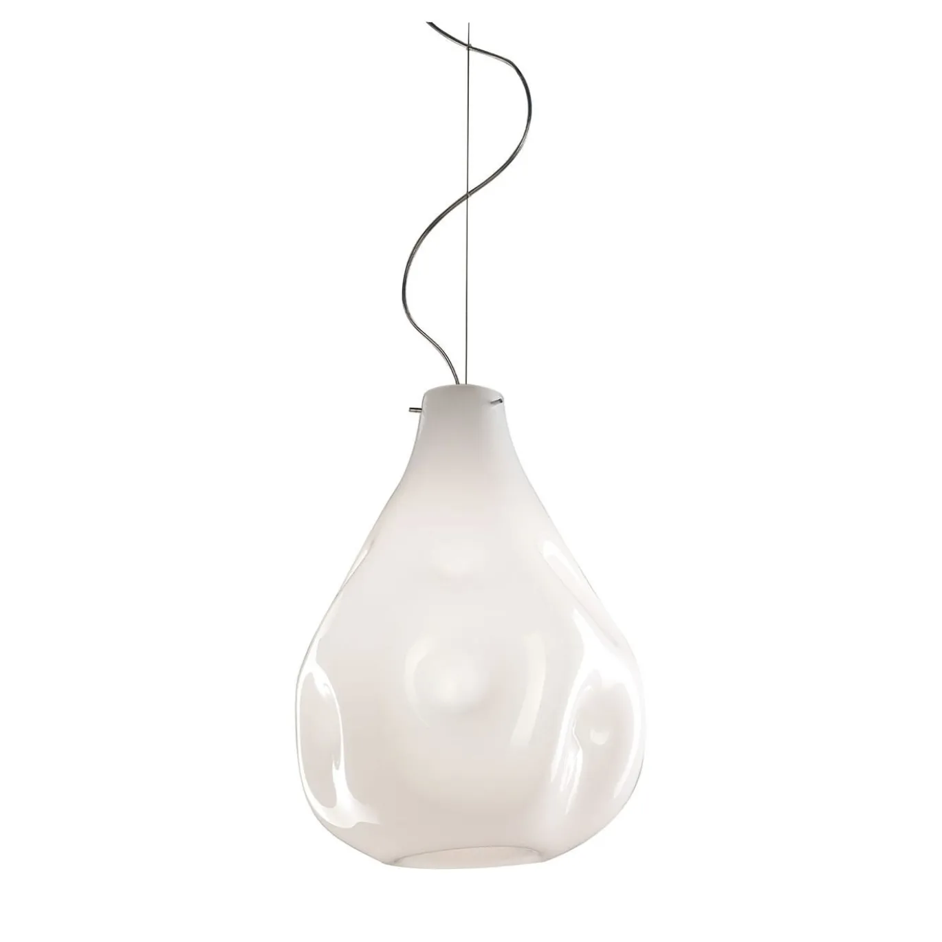 Lampada a Sospensione Jellyfish in Vetro Bianco