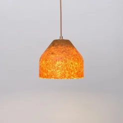Lampada a Sospensione LAAB Medium con Foglie di Ginkgo e Dettagli in Bronzo