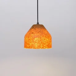 Lampada a sospensione LAAB Medium con Foglie di Ginkgo e Dettagli Neri