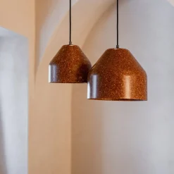 Lampada a sospensione LAAB Medium con Foglie di Ginkgo e Dettagli Neri