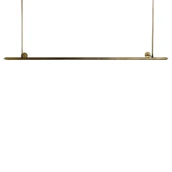 Lampada a sospensione LED e appendiabiti Mettinfila in ottone spazzolato