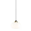 Lampada a sospensione Legier in ottone e bianco