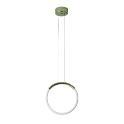 Lampada a Sospensione Loop in metallo verde opaco