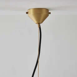 Lampada a sospensione Lunar in marmo Portoro e onice