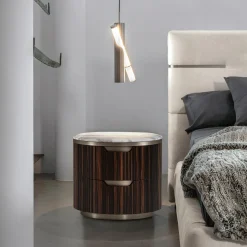 Lampada a sospensione Luxor in vetro di Murano e acciaio inossidabile