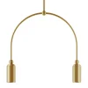 Lampada a sospensione Madame a 2 luci in ottone naturale