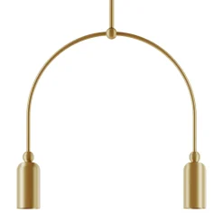 Lampada a sospensione Madame a 2 luci in ottone naturale