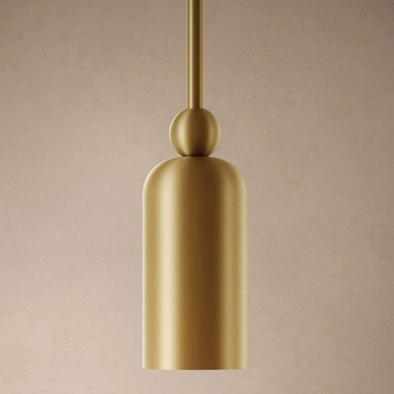 Lampada a sospensione Madame in ottone naturale