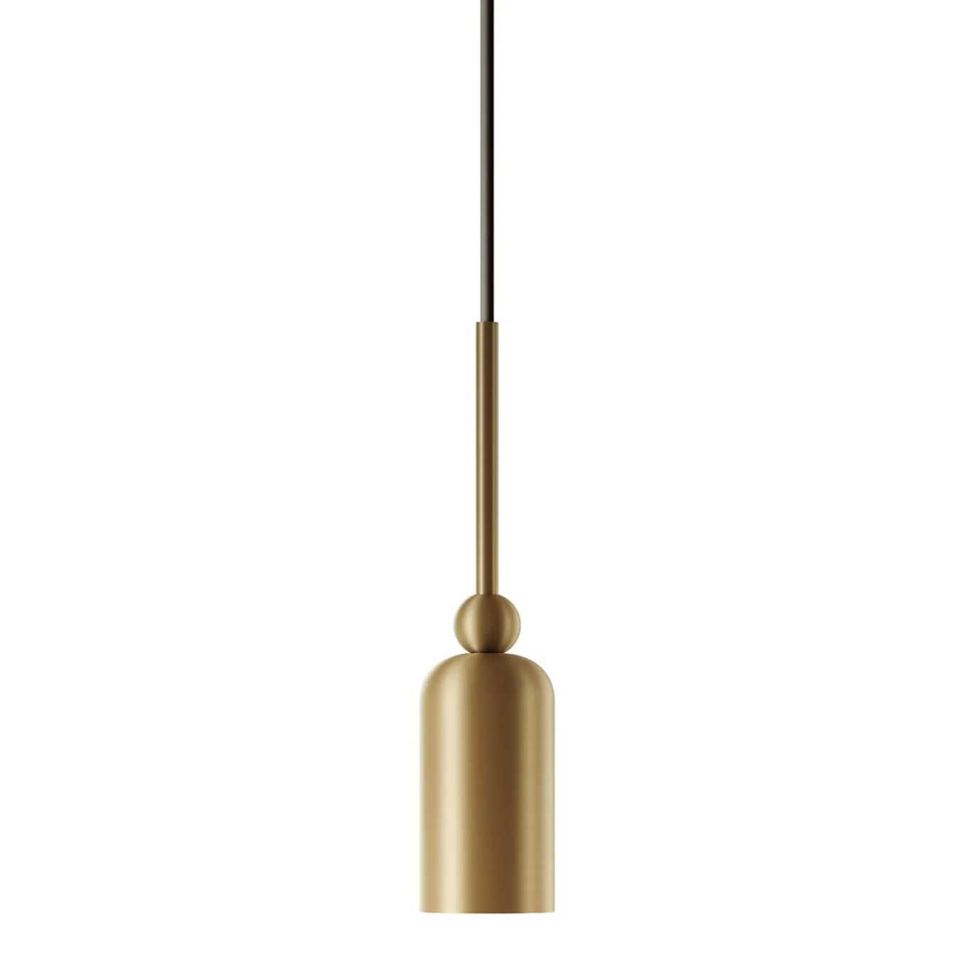 Lampada a sospensione Madame in ottone naturale