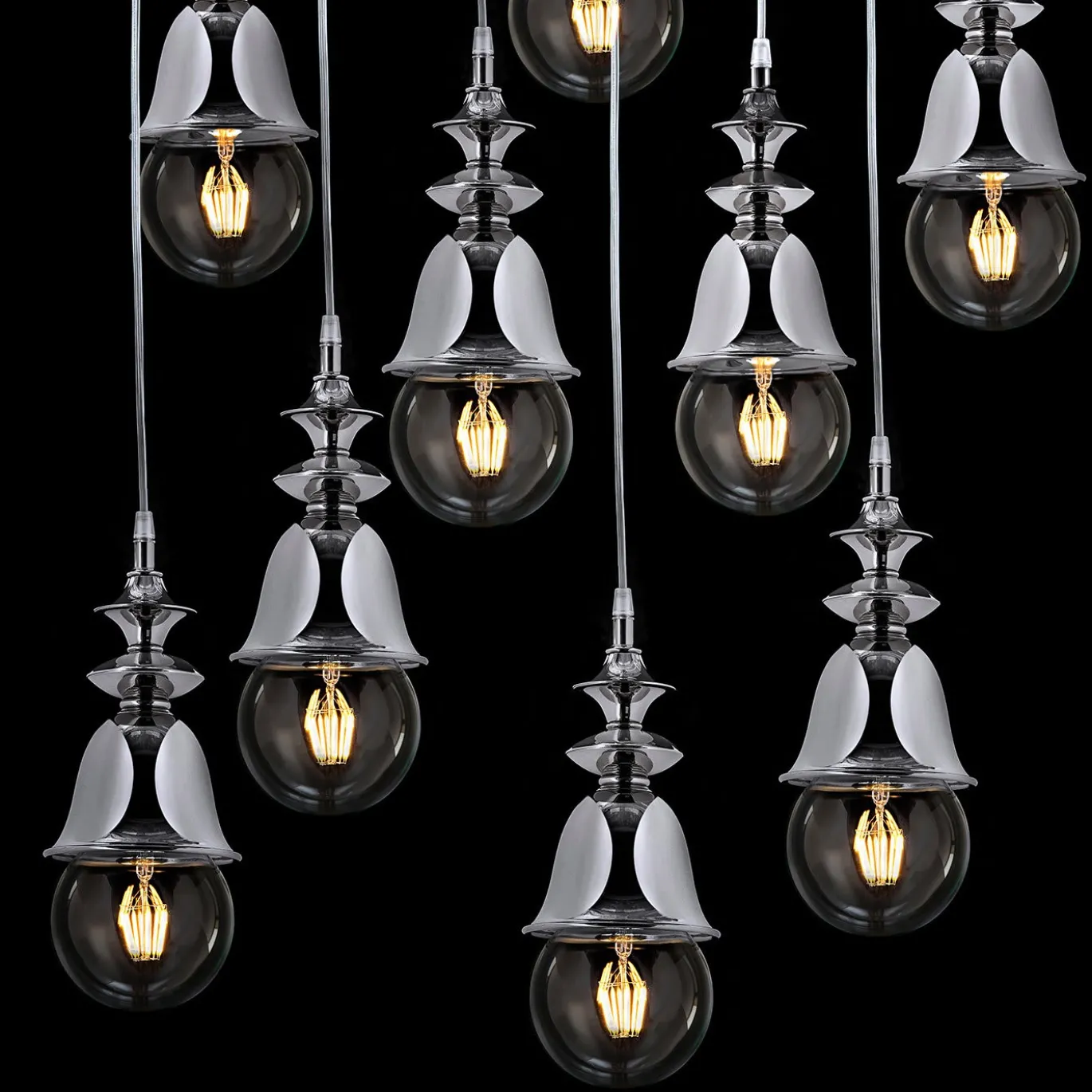 Lampada a sospensione Marlene in argento