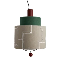 Lampada a sospensione Materia Double Cemento