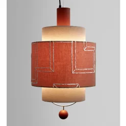 Lampada a sospensione Materia Tripla in terracotta