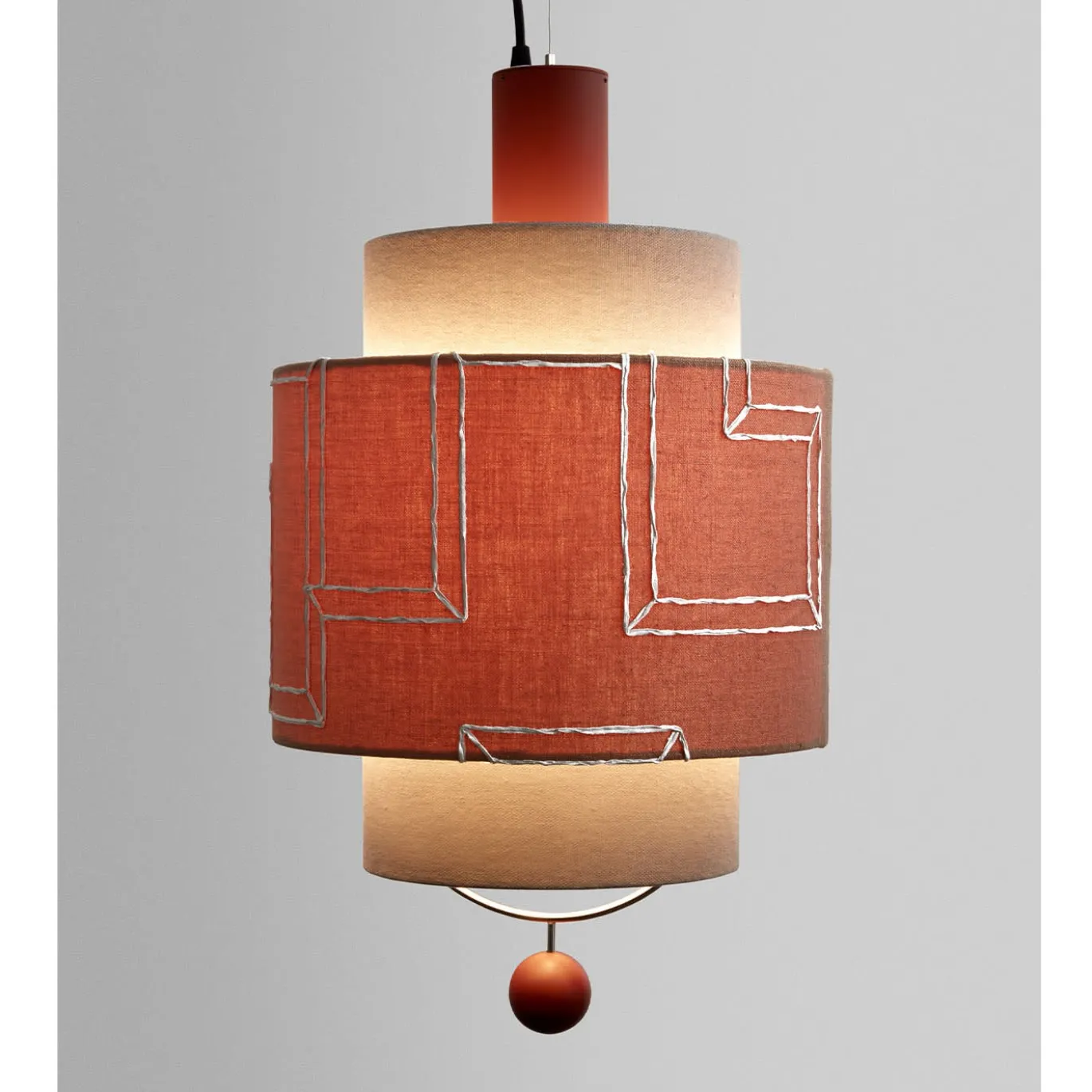 Lampada a sospensione Materia Tripla in terracotta