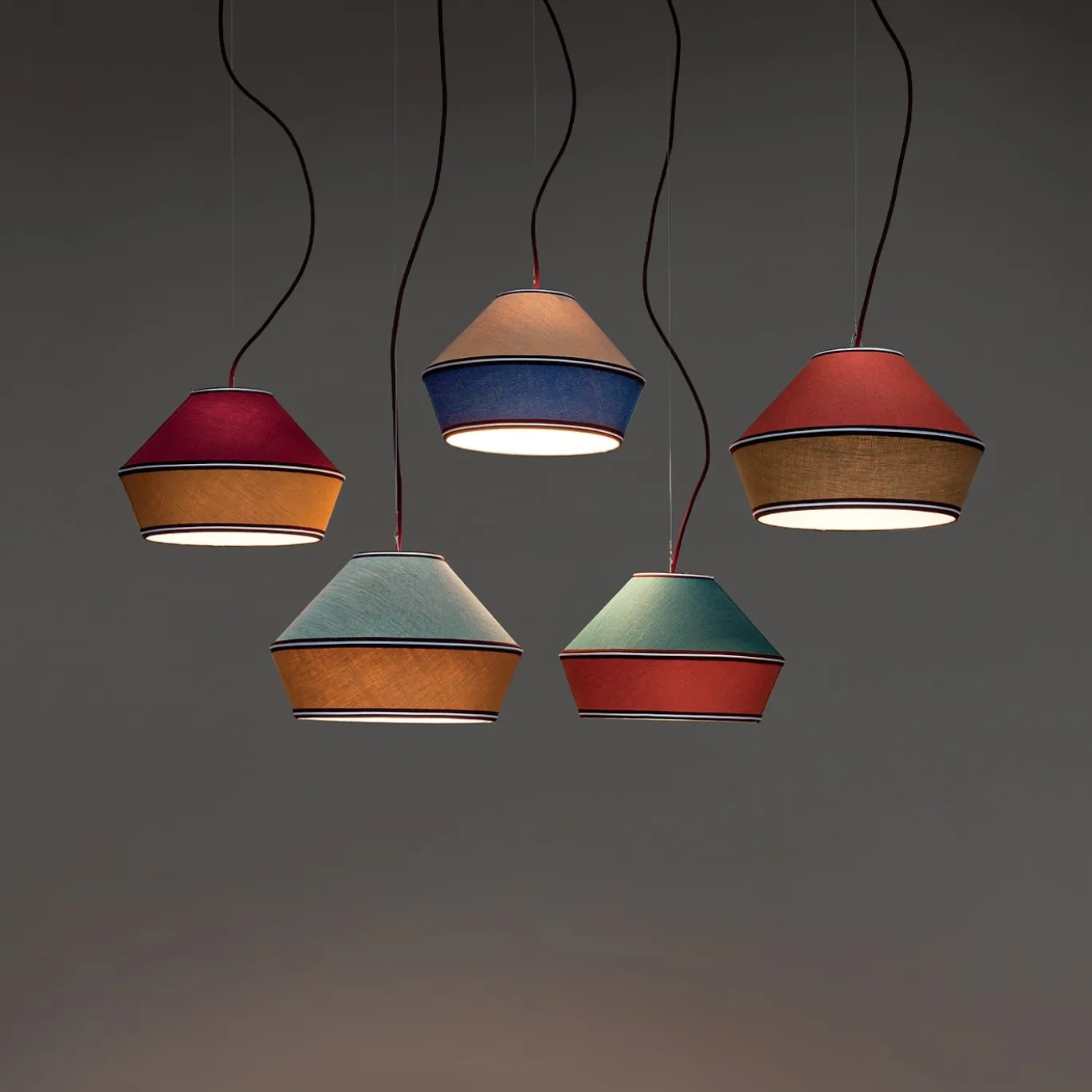 Lampada a Sospensione Meringa #5 in Lino Diametro 60 cm