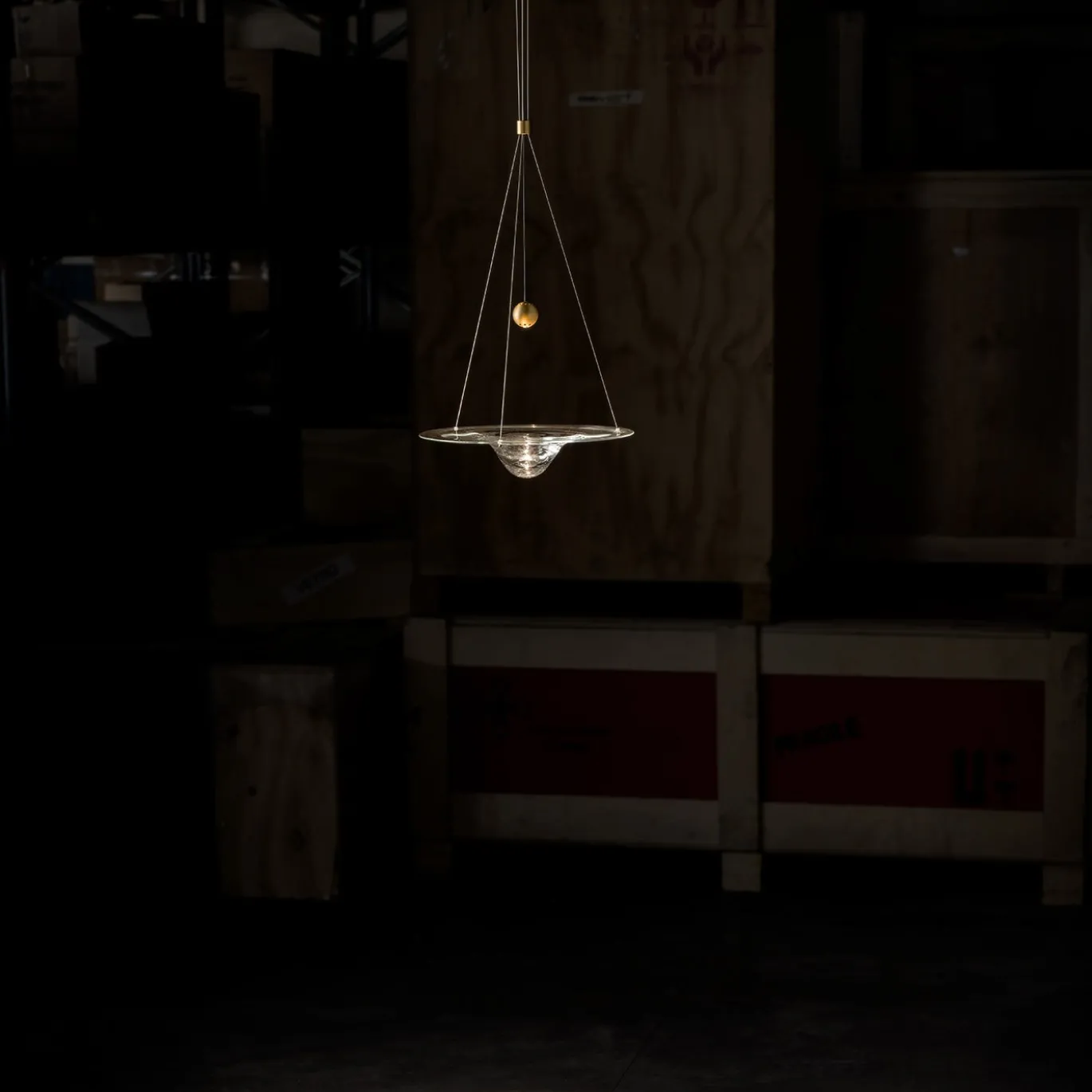 Lampada a Sospensione Momento MMT35 in Vetro di Nao Tamura