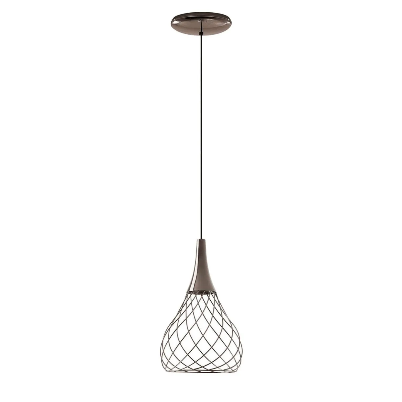 Lampada a sospensione Mongolfier P1 in nichel nero